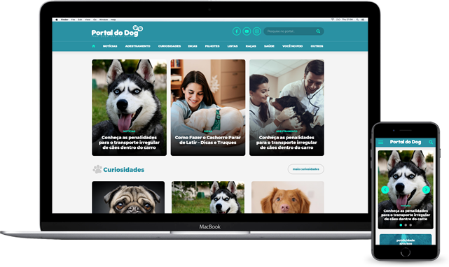 Site Portal do Dog no desktop e no celular